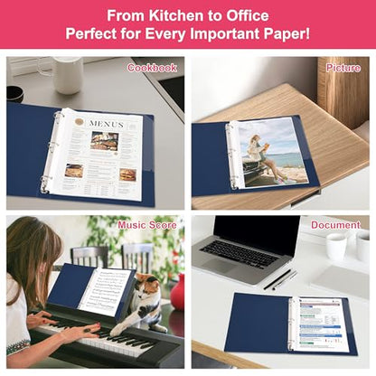 Sheet Protectors 50 Pack - Top-Loading Plastic Binder Sleeves for 8.5" x 11" Paper, Glare-Reducing Textured Surface, Reinforced 3-Hole Edges, Non-Stick & Acid-Free for Home, School & Office