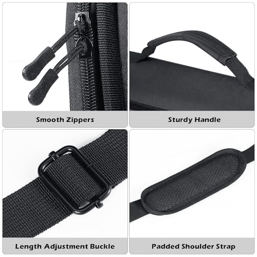 MoKo Zipper Binder, 2 Inch 3 Ring Binder with Multi-Pocket, 500 Sheet Capacity 5 Tab Expanding File Folder, Zipper Bag for School Office, Handle & Shoulder Strap, Black - color: Black