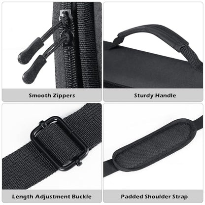 MoKo Zipper Binder, 2 Inch 3 Ring Binder with Multi-Pocket, 500 Sheet Capacity 5 Tab Expanding File Folder, Zipper Bag for School Office, Handle & Shoulder Strap, Black - color: Black
