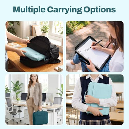 SUNEE Zipper Binder 1 Inch, Removable 3-ring binder, 175-Sheet Capacity, 5-Tab Dividers Expanding File Folder, Small Binder Bag Organizer Storage for Student School Classroom Supplies, Dark Teal-Green - color: Dark Teal-green