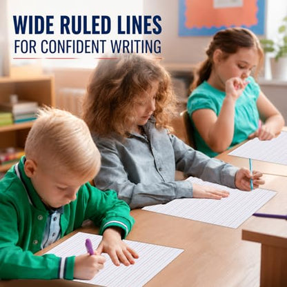 OBUSATT Kindergarten Practice Paper Raised Line Primary Writing Paper with 0.5inch Spacing Multi-Sensory Wide Line Kindergarten Handwriting Tablet for Kids Teachers, 8.5 x 11 Inch（120 Sheets）