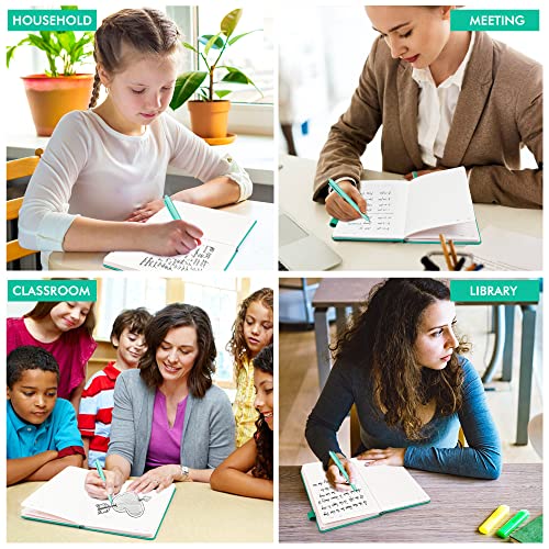 feela 12 Pack Notebooks Journals Bulk, Hardcover Notebook Classic Ruled Lined Journals with Pen Holder for Women Girls School Business Supplies, with 12 Black Pens, 120 GSM, 5.1”x8.3”, A5, Aqua - color: 12 Aqua
