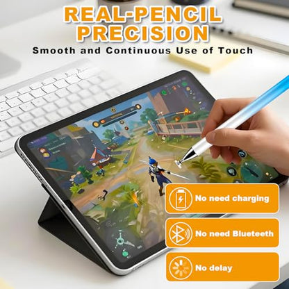 Stylus (7 Pcs), 2-in-1 Stylus Pen for Touch Screen, High Precision and Sensitivity, Suitable for iPad/iPhone/Samsung/Android Smartphone and Tablets, Compatible with All Touch Screen - color: Gradient color