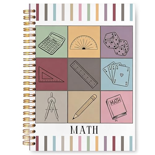 Math Teacher Spiral Notebook 5.5 x 8.3 for Work Study, Math Teacher Appreciation Gifts for Women, Retro Boho Mathematics Hardcover Notebook Journal for Women - color: Math