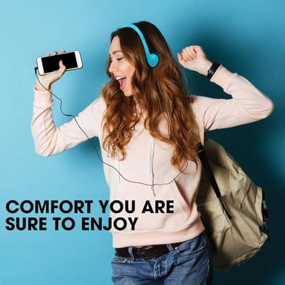 Konohan 30 Pack Headphones Bulk Headphone for School Classroom Student Wired Headphones Adjustable with 3.5 mm Jack for Adults (Sky Blue) - color: Blue