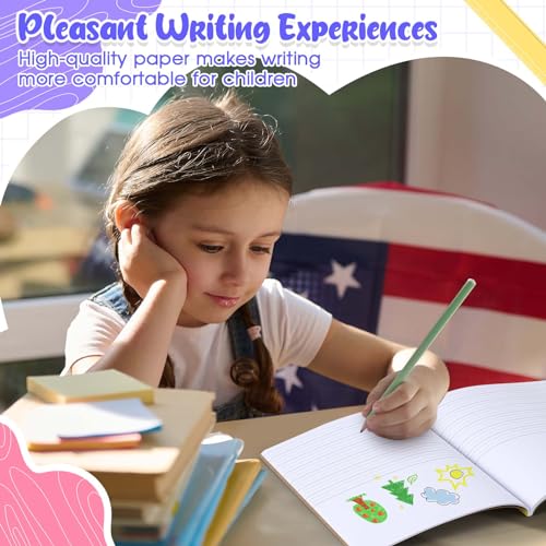 Henoyso 10 Pcs 120 Pages Primary Composition Notebooks K-2, Primary Journal Grades K-2, Writing Journal Practice Notebook for Kids in Preschool, Kindergarten, Back to School Supplies (Rainbow) - color: Rainbow