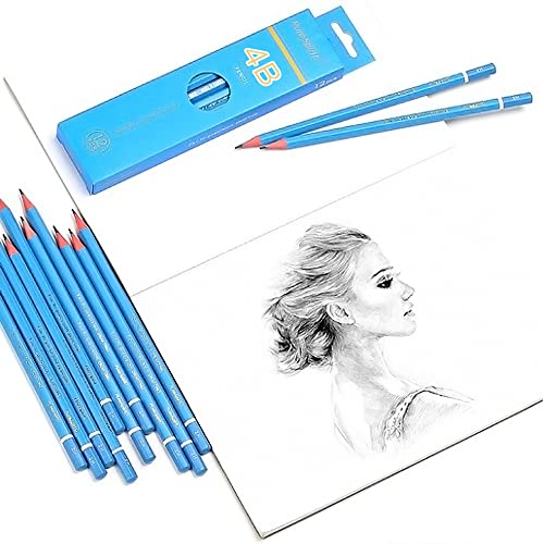 Sketch Pencils for Drawing 4B, 12pcs Professional Art Drawing Pencils for Shading, Sketching & Doodling | Graphite Pencil for Artists & Beginners - style: 4B 12pcs-1