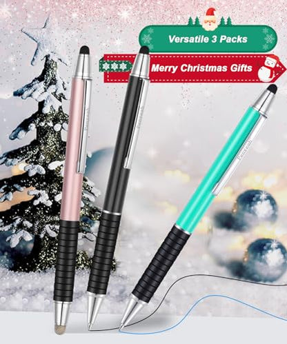 Penyeah 3 Pack 0.16'' Fine Point Rubber Tip Stylus Pen for iPad iPhone Android Tablet Samsung Galaxy Amazon Fire, Universal & High Precision - color: mix-3pack