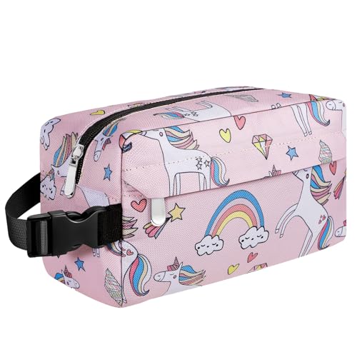 Small Insulated Snack Bag Lunch Bag for Kids Lunch Box for Women/Men, Collapsible [3L/5-Can] Reusable Lunch Bag Cooler Bag for Bottle with Handle Buckle for Work/School/Travel, Pink Unicorn - color: Pink Unicorn