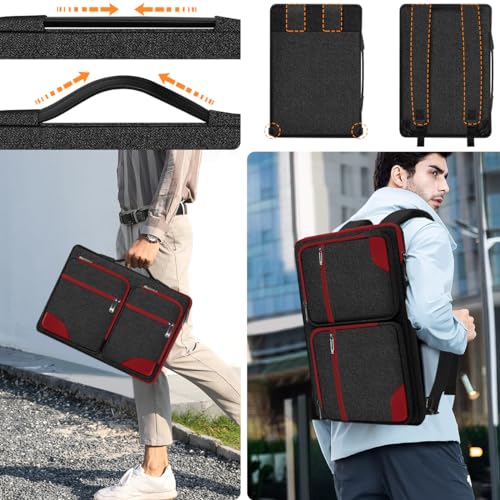 ZINZ 360 Protective Laptop Case 15" 15.6" 16" Sleeve, Water-Resistant Handbag with Straps Compatible with 16" MacBook Neo, MacBook Pro Air 16"/15", XPS 16" and Most 15" 15.6" 16" Notebooks,B01RD02 - color: B01rd02, size: 15"-16"