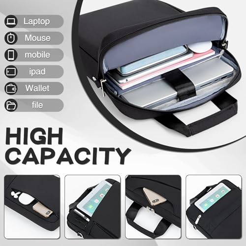 Laptop Case Shoulder Sleeve Bag Compatible with 14" MacBook Pro M5 M4 M3 M2 M1/13.6" MacBook air M4 M3 M2/13 MacBook Neo, Chromebook Notebook Portable Carrying Messenger Computer Bag, Black - color: Black