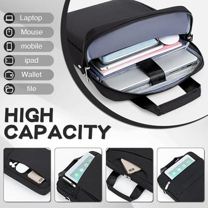 Laptop Case Shoulder Sleeve Bag Compatible with 14" MacBook Pro M5 M4 M3 M2 M1/13.6" MacBook air M4 M3 M2/13 MacBook Neo, Chromebook Notebook Portable Carrying Messenger Computer Bag, Black - color: Black