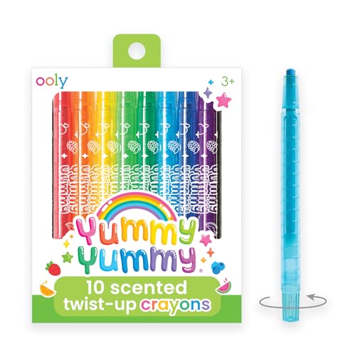 Ooly Yummy Yummy Scented Twist Up Crayons for Kids - Set of 10, Non-Toxic Fruit Scented Twist-Up Crayon Set, Ages 3+ - style: Twist Up Crayon