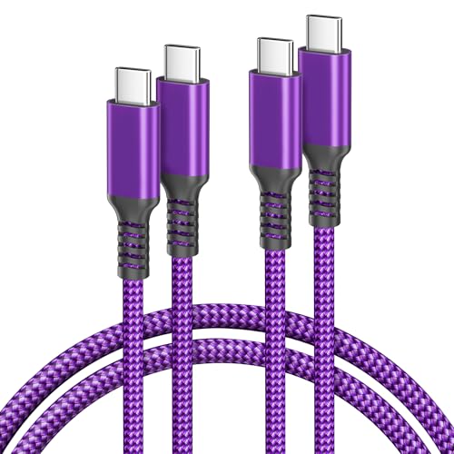 Basesailor USB C to USB C Cable 60W PD Cord 6.6FT 2Pack (Purple) | Fast Charging Type C Cord for iPhone 17 16 15 Series,MacBook Pro M5,iPad 10,Galaxy S26 S25 Ultra,Tab S11,Google Pixel 5-10 - color: Purple, size: 6.6FT/2M