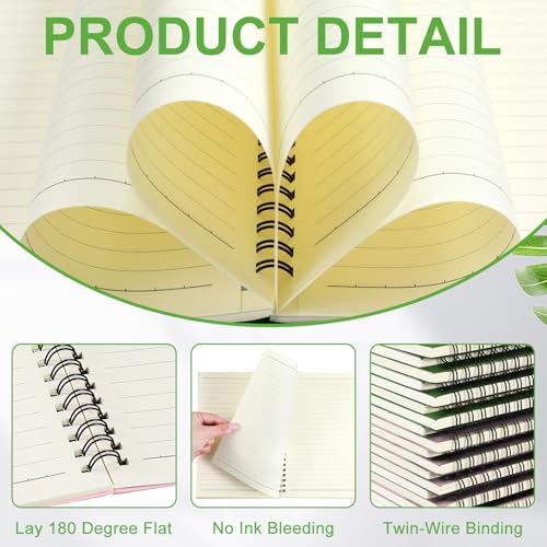 Yahenda 18 Pcs Spiral Notebooks Bulk, A5 8.3 x 5.5 Inch College Ruled Lined Notebooks, 100 Pages Soft Cover Journals for Students Classroom Office Back to School Supplies (Pink,Light Green) - color: Pink,Light Green