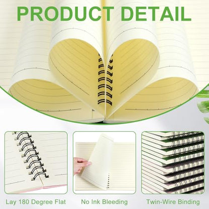 Yahenda 18 Pcs Spiral Notebooks Bulk, A5 8.3 x 5.5 Inch College Ruled Lined Notebooks, 100 Pages Soft Cover Journals for Students Classroom Office Back to School Supplies (Pink,Light Green) - color: Pink,Light Green