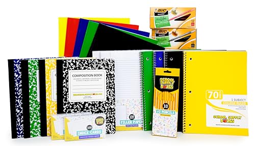 School Supply Boxes | High School Writing Case (2 Boxes) | Back to School Essentials Kit for Students & Teachers | Includes College-Ruled Filler Paper, College-Ruled Notebooks, 12 ct. Pens, & More - color: High School Writing Bundle, size: Case (2 Boxes)