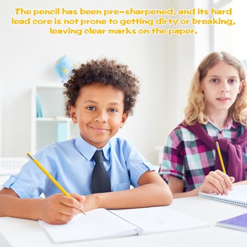 60 PCS Yellow Pencils Bulk with Eraser, Pre-Sharpened HB Spring & Easter Pencils for Kids, School Supplies for Writing, Drawing & Easter Art Crafts(Yellow) - color: yellow