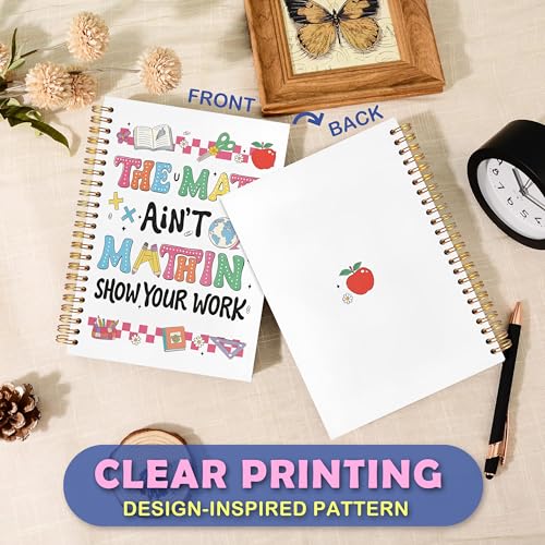 Math Teacher Spiral Notebook 5.5 x 8.3 for Work Study, Teacher Appreciation Gifts, the Math Ain't Mathin' Mathematics Funny Hardcover Notebook Journal for Women - color: Math Teacher