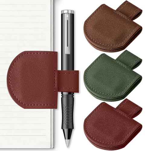 SESENSE Magnetic Pen Holder for Notebook - 3 Pcs Leather Magnetic Bookmarks Holder for Reading Women, Book Lover Gifts for Bookish, Wide Size - color: Color Set D 3 Pcs, size: Wide Size