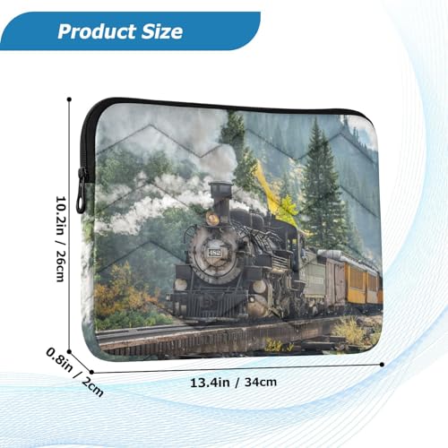 Laptop Sleeve Steam Train Mountain Computer Carrying Case Notebook Briefcase Tablet Puffy Cover Durable Waterproof PC Bag for 13.3-14" Pro Air Max - color: Multi-001