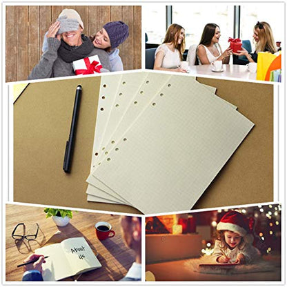 A6 Planner Refill Paper,3.58-x-6.77",100gsm Paper, 80 Sheets(160 Pages),Dot/Line/Grid/Blank Designs Included, for 6 Holes Filofax, 6 Holes Binders(Harphia,SCB-816-A6) - color: 80 Sheet, size: A6