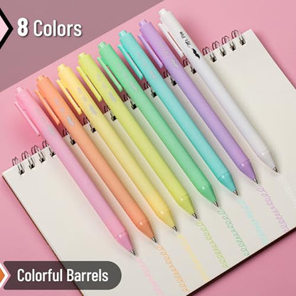 Mr. Pen- Retractable Gel Pens, 8 Pack, Macaron Pastel Color Ink | Fine Point 0.7 mm, Fast Dry, Smooth Writing, Cute Gel Ink Pens for Drawing, Writing Planner and School Supplies