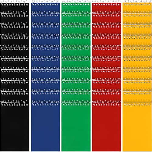 Teling 50 Pcs Pocket Notebooks Bulk Small Spiral Memo Pads 3x5'' Note Pads | Mini Notepad, Back to School Supplies, Top Spiral Tiny Note Pad with Lined, Mini Journal for Office Nurse Work, 75 Sheet - color: Bright Colors, size: Lined