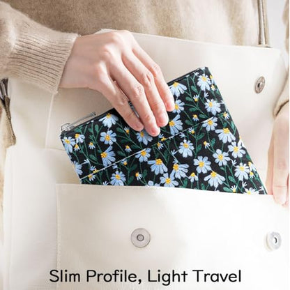 Dadanism 9-11 Inch Embroidered Daisy Padded Carrying Case Protective Tablet Sleeve for iPad A16 11th Gen 11"/10th Gen 10.9", iPad Air 11"/Pro 11"/Air 5th 4th 10.9", Galaxy Tab A11+ Plus 11", Black - color: Black
