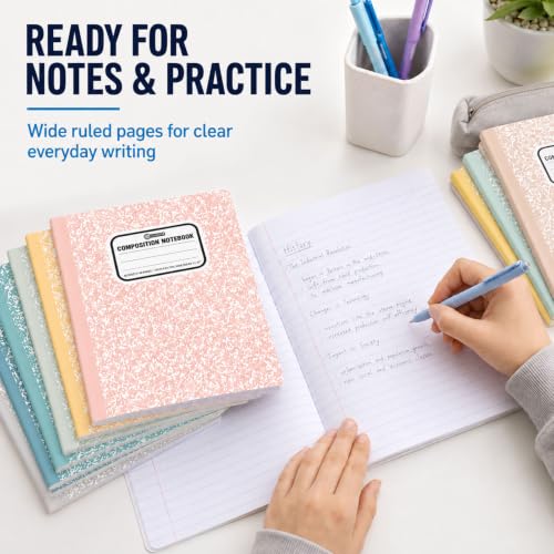 gisgfim 12 Pack Bulk Composition Notebook Wide Ruled, 12 Different Vibrant Colors, 96 Pages (48 Sheets), 9-3/4 x 7-1/2" Hard Cover Journal Notebooks for Studentsd,Classroom and Office(Boho) - color: Boho
