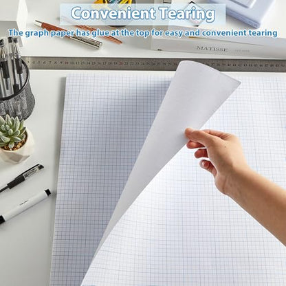 gisgfim 50 Sheets Large Graph Paper 24 X 36 in Graph Paper Pad 1/4 in Ruled Large Grid Paper Sheet Blueprint Paper Engineering Paper Poster for Architect Designer Mathematician Draftsman(White Blue) - color: White Blue