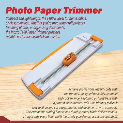 12" Portable Paper Cutter with Safety Guard for Precise Trimming of A4 Paper, cardstock & Photos. Ideal for Scrapbooking & Invitations. (Orange) - style: Dual-track Sliding Paper Cutter