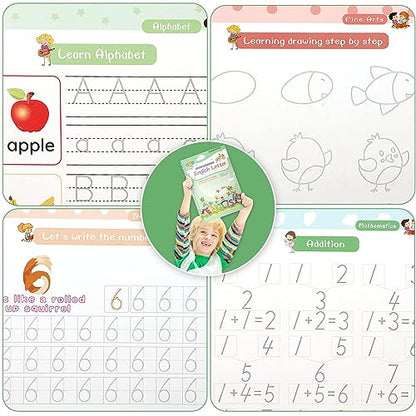 ASIGN Magic Ink Copybooks for Kids Reusable Handwriting Workbooks for Preschools Grooves Template Design and Handwriting Aid Gifts for kids (5)