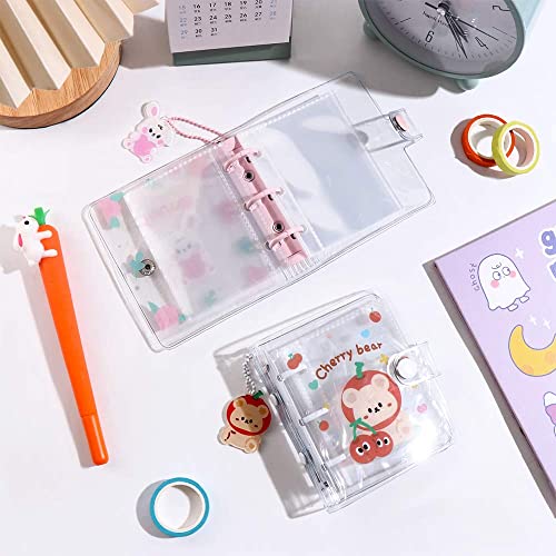 Leadigol Mini Photo Album Cover, 3 Ring Photocard Holder Book 1 Pc Binder Notebook Cover with 2 Pcs Loose Leaf Binder Ring Notebook Cove for Women Girl(Purple) - color: Purple