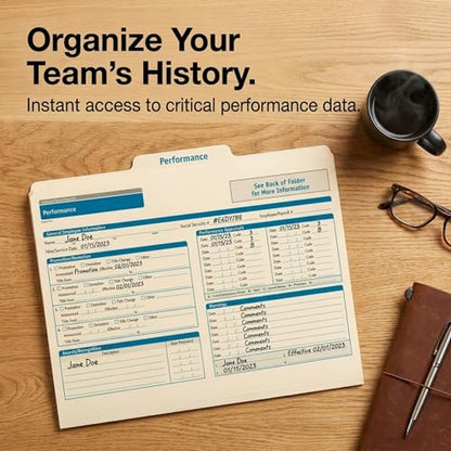 ComplyRight Performance Folder, Pack of 25 | 9-1/2" x 11-3/4", Document Filing Folder for Businesses, HR Employee Management Documentation Office Supplies - style: Performance
