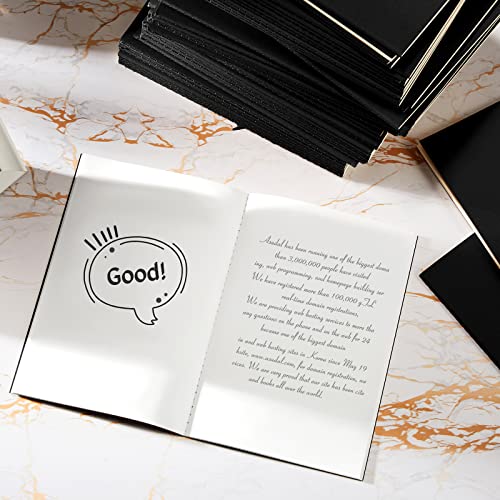 Mimorou 100 Pcs Journals Notebooks Bulk - Kraft Softcover A5 Small Notebooks 5.5 Inch x 8.3 Inch Notepads with 60 Page 30 Sheet for Writing Sketch Travel Office Supplies(Black,Unlined) - color: Black, style: Unlined