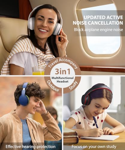 rockpapa E7 Over Ear Wireless Bluetooth Headphones with Mic, Foldable Wired/Wireless Headphones with Microphone for Kids Childrens Boys Girls Teen Youth Adult White - color: White, style: without Case