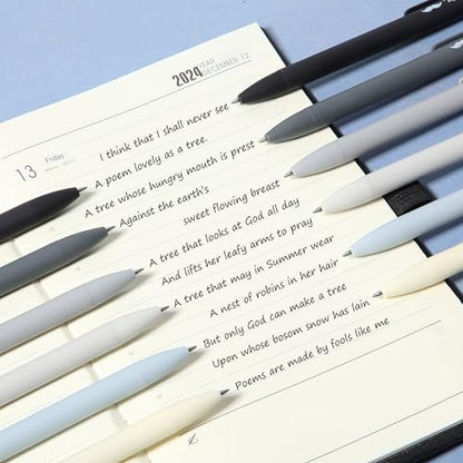 Mr. Pen- Retractable Gel Pens, 12 Pack, Black Ink | Monochrome Elegance Barrel, Fine Point 0.5mm, Fast Dry, Smooth Writing, Cute Pens for Drawing - color: Monochrome Elegance Barrel, Black Ink, size: 12 Pack