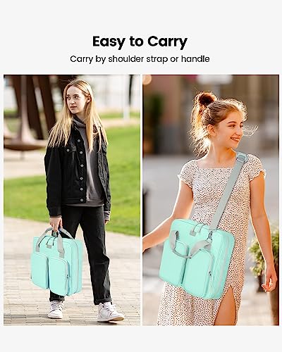 3 Inch 3 Ring Zipper Binder with Shoulder Strap & Handle & Multi-Pocket - 3" Binder with Zipper for School, Compatible with 13-Inch MacBook/Tablet -Patent Design Light Blue | Binder Bag with Laptop organizer for School Travel,Fit 13" MacBook & Tablet,700