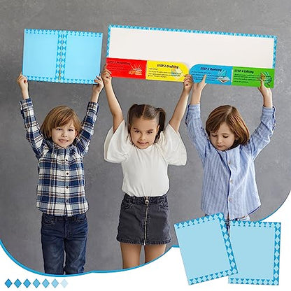 Satinior 24 Pcs Writing Process Pocket Folders Bulk 4 Pockets Writing Process Homework Folders for Students Teacher School Kids Classroom Supplies