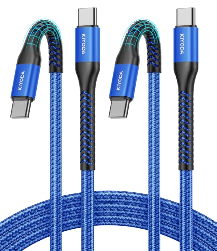 USB to USB C Cable 3A Fast Charging [2Pack 3FT], USB A to USB C Cable for CarPlay, Super Durable USB Type C iPhone Charger USBC Cord for iPhone 17/16/15/Pro Max, Samsung Galaxy S26 and More-Grey - color: Blue, size: 3FT, style: USB C to USB C