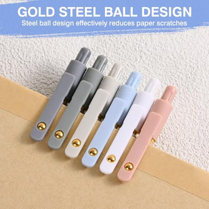 Gel Pens, 6 Pack 0.5mm Fine Point Pen Black Ink with 6 Refills, Quick Dry & No Smear, Smooth Writing Pens for Journaling, School, Aesthetic Office Supplies, Nurse Pens - color: 0.5mm Morandi-Black Ink