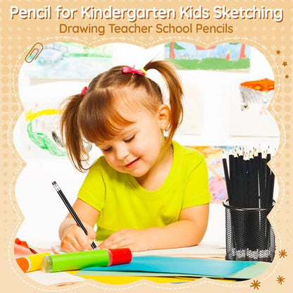 Geyoga 30 Packs of 300 Count #2 Pre Sharpened Pencils Bulk Woodcased for Classroom #2 HB Triangle Shape Pencils with Top Erasers for Teacher Office Back to School Supply(Black) - color: Black