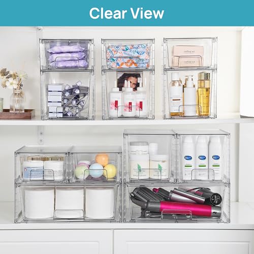 Vtopmart 7pack Easily Clear Storage Dawers - style: 1 Wide+2 Medium+4 Small