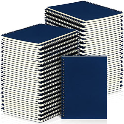 Yahenda 54 Pcs Spiral Notebooks Bulk, A5 8.3 x 5.5 Inch College Ruled Lined Notebooks, 100 Pages Soft Cover Journals for Students Classroom Office Back to School Supplies (Deep Blue) - color: Dark Blue