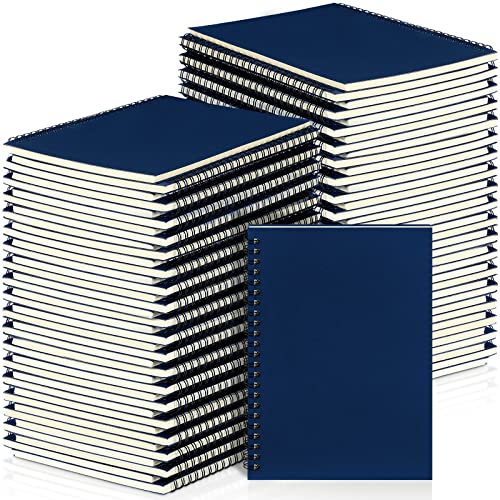 Yahenda 54 Pcs Spiral Notebooks Bulk, A5 8.3 x 5.5 Inch College Ruled Lined Notebooks, 100 Pages Soft Cover Journals for Students Classroom Office Back to School Supplies (Deep Blue) - color: Dark Blue