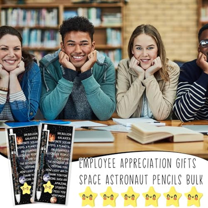 AmazingSpark 60 Sets Back to School Pencils Inspirational Space Astronaut Pencil Gifts Bulk 6 Styles 0.7 mm Mechanical Pencils with Erasers Positive Cards for for School Student Teacher Nurse Staff - style: Space Astronaut