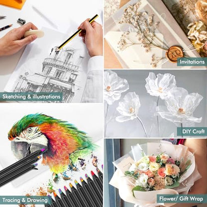 120 Sheets 8.5”x 11” Tracing Paper, Loose Translucent Trace Drawing Paper | 25 lb/41gsm, for Drawing Pad Book Sketchbook Coloring Painting, Sketching, Overlaying, Vellum Paper Trace Tracing Paper - size: 8.5" x 11", 120 sheets, style: loose tracing drawin
