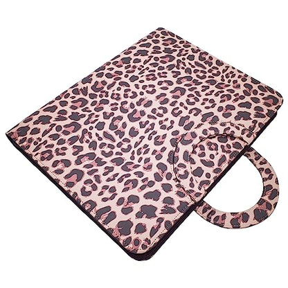 ECEIRO Leather Portfolio Ring Binder - Three Ring Binder Organizer Zippered Padfolio Folder Portfolio Organizer with Hidden Handle Cute Office Leather Binder - Gifts Supplies for Women