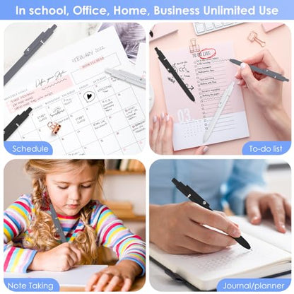 Gel Pens, 6pcs 0.5mm Black Ink Fine Point Pens, Cute Office School Supplies | Quick Dry Smooth Writing Pens For Journaling Note Taking, Anniversary Birthday Gifts for Men Women, Nurse Aesthetic Pen - color: Multicolor & 6 Black Gray White